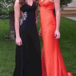 Long Black Gown With Open Back